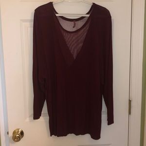 LF Emma & Sam Mesh V-Neck Top